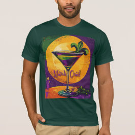 Mid Century Mardi Gras Sunset Fleur De Lis Martini Tシャツ