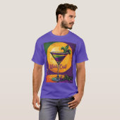 Mid Century Mardi Gras Sunset Fleur De Lis Martini Tシャツ (正面フル)