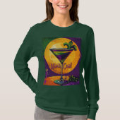 Mid Century Mardi Gras Sunset Fleur De Lis Martini Tシャツ (正面)