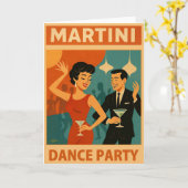 Mid Century Martini Dance Party カード (黄色い花)