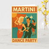 Mid Century Martini Dance Party カード (黄色い花)