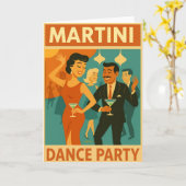 Mid Century Martini Dance Party カード (黄色い花)