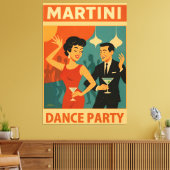 Mid Century Martini Dance Party キャンバスプリント (インサイチュ (リビング))