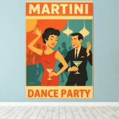 Mid Century Martini Dance Party キャンバスプリント (インサイチュ (ウッドフロア))