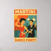 Mid Century Martini Dance Party キャンバスプリント (正面)