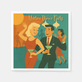 Mid Century Martini Dance Party スタンダードカクテルナプキン