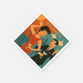 Mid Century Martini Dance Party スタンダードカクテルナプキン (角)