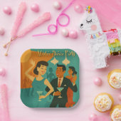 Mid Century Martini Dance Party ペーパープレート (パーティー)