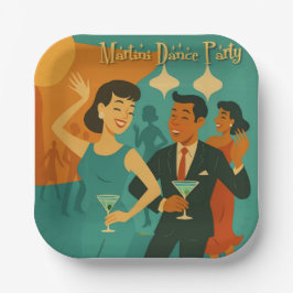 Mid Century Martini Dance Party ペーパープレート