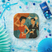 Mid Century Martini Dance Party ペーパープレート (パーティー)