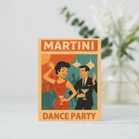 Mid Century Martini Dance Party ポストカード (スタンド正面)