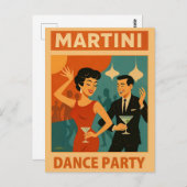Mid Century Martini Dance Party ポストカード (正面/裏面)