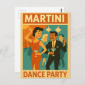 Mid Century Martini Dance Party ポストカード (正面/裏面)