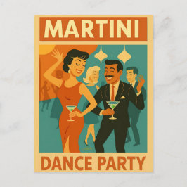 Mid Century Martini Dance Party ポストカード