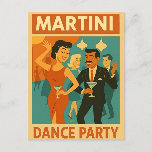 Mid Century Martini Dance Party ポストカード (正面)