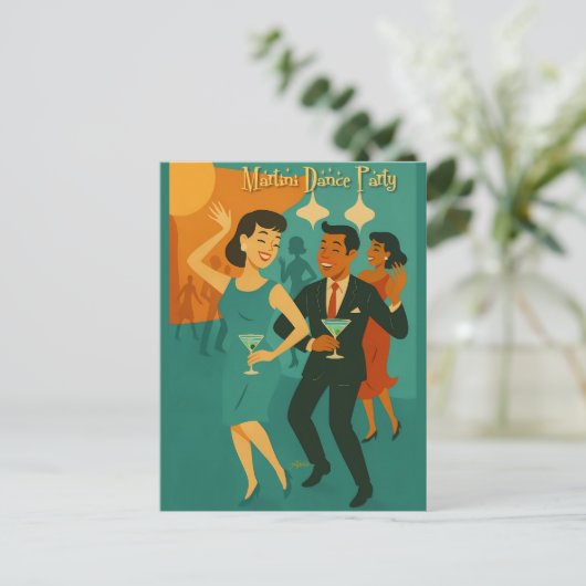 Mid Century Martini Dance Party ポストカード (スタンド正面)