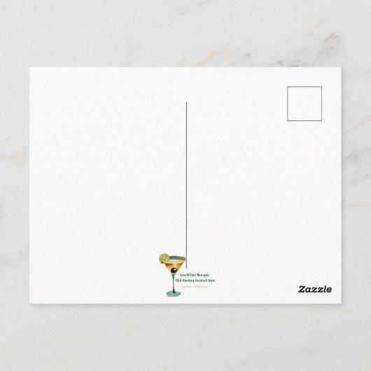 Mid Century Martini Dance Party ポストカード (裏面)