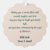 Mid-Century Merry Christmas – Retro Style オーナメントカード (裏面)