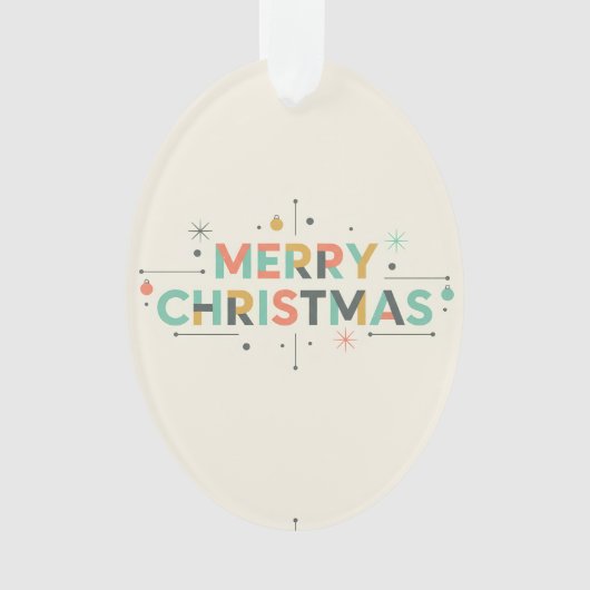 Mid-Century Merry Christmas – Retro Style オーナメント (正面)