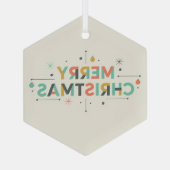 Mid-Century Merry Christmas – Retro Style ガラスオーナメント (裏面)