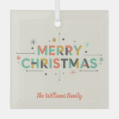 Mid-Century Merry Christmas – Retro Style ガラスオーナメント (正面)