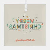 Mid-Century Merry Christmas – Retro Style ガラスオーナメント (裏面)