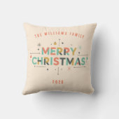 Mid-Century Merry Christmas – Retro Style クッション (裏面)