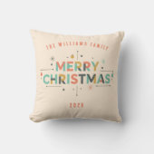 Mid-Century Merry Christmas – Retro Style クッション (正面)