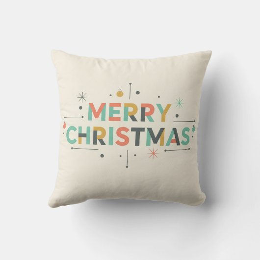 Mid-Century Merry Christmas – Retro Style クッション (裏面)