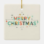 Mid-Century Merry Christmas – Retro Style セラミックオーナメント (裏面)