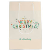 Mid-Century Merry Christmas – Retro Style ミディアムペーパーバッグ (裏面)