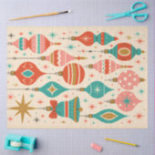 Mid-Century Merry Ornaments Retro Christmas 薄葉紙 (クラフト)