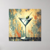 Mid Century Mixed Media Martini Art キャンバスプリント (正面)