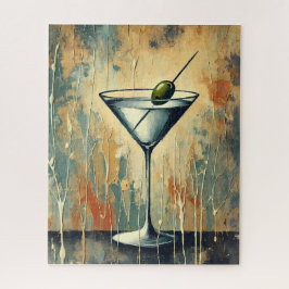 Mid Century Mixed Media Martini Art ジグソーパズル