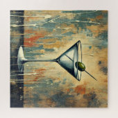 Mid Century Mixed Media Martini Art ジグソーパズル (横)