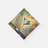 Mid Century Mixed Media Martini Art スタンダードカクテルナプキン (角)