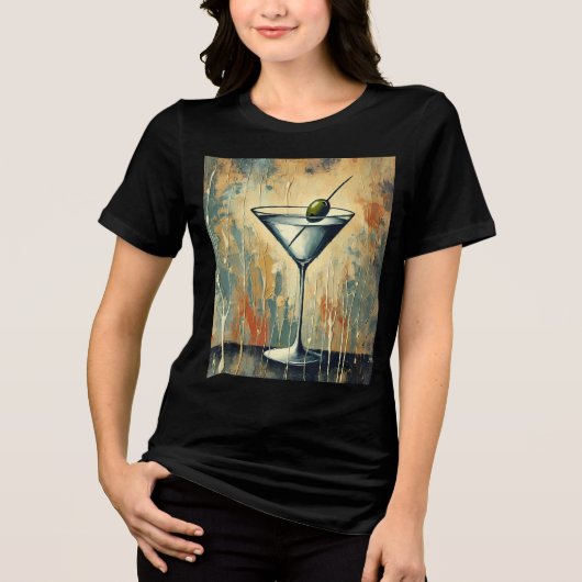 Mid Century Mixed Media Martini Art トライブレンドＴシャツ (正面)