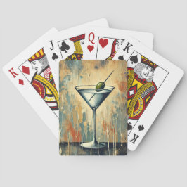 Mid Century Mixed Media Martini Art トランプ