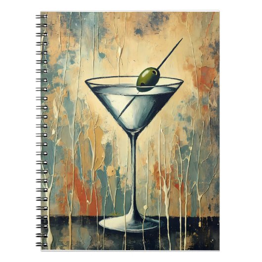 Mid Century Mixed Media Martini Art ノートブック (正面)