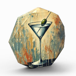 Mid Century Mixed Media Martini Art フォトブロック