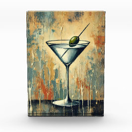 Mid Century Mixed Media Martini Art フォトブロック