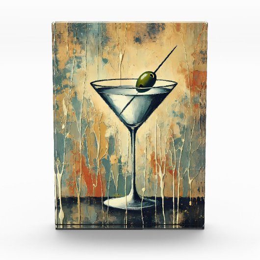 Mid Century Mixed Media Martini Art フォトブロック (正面)