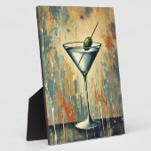 Mid Century Mixed Media Martini Art フォトプラーク (側面)