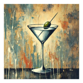 Mid Century Mixed Media Martini Art フォトプリント