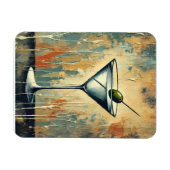 Mid Century Mixed Media Martini Art マグネット (横)