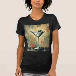 Mid Century Mixed Media Martini Art Tシャツ