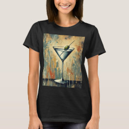 Mid Century Mixed Media Martini Art Tシャツ