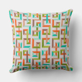 Mid-Century Modern 3D Geometric Maze Throw Pillow クッション (裏面)