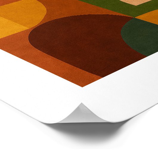 Mid-Century Modern Abstract Composition ポスター (角)