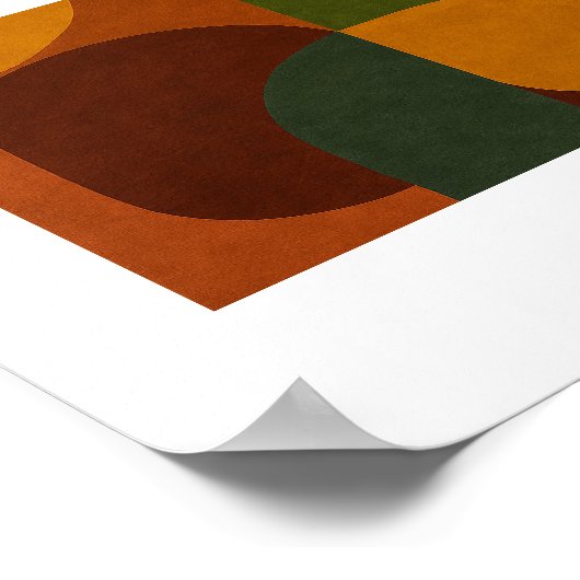 Mid-Century Modern Abstract Composition ポスター (角)